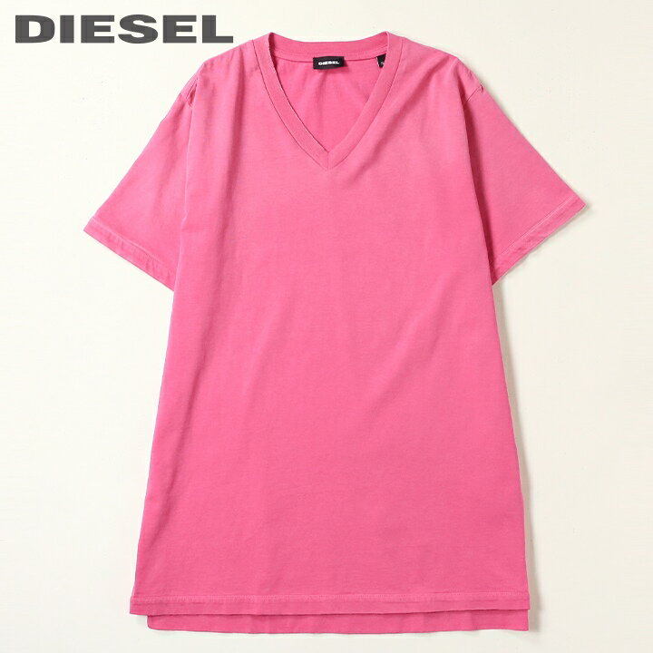 ■DIESEL ディーゼル メンズ レディース 男女兼用■ヴィンテージダメージ加工 Vネック 半袖Tシャツ カットソーdie-m-t-c4-121 《メーカー希望小売価格10,780円》