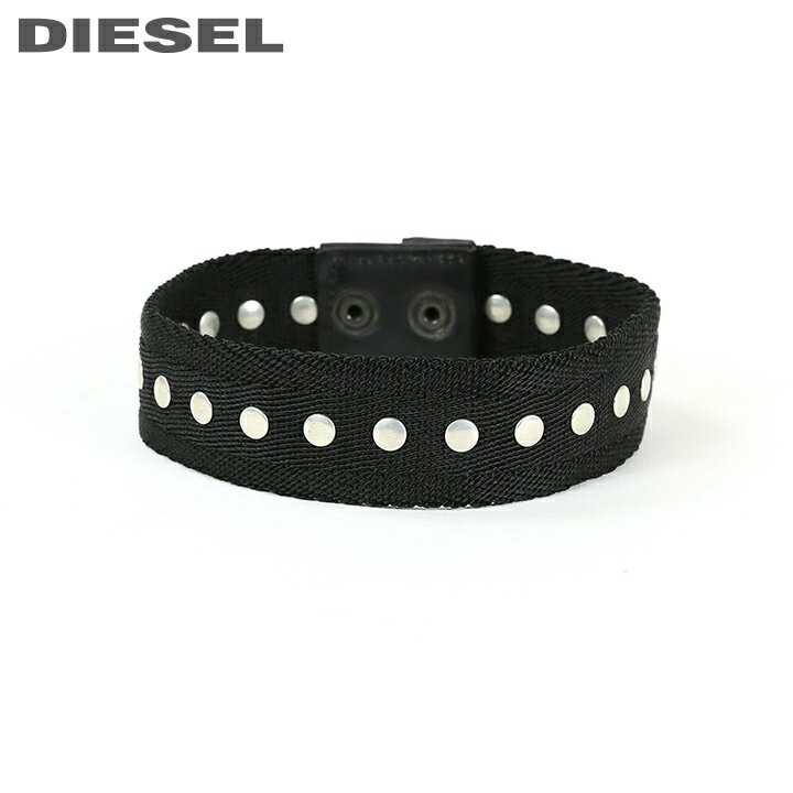 ★DIESEL ディーゼル レディース★レザー使い スタッズ リベット装飾 ナイロンチョーカー【A-VENE】【サイズUNI】【ブラック】die-l-a-c4-620 《メーカー希望小売価格6,380円》