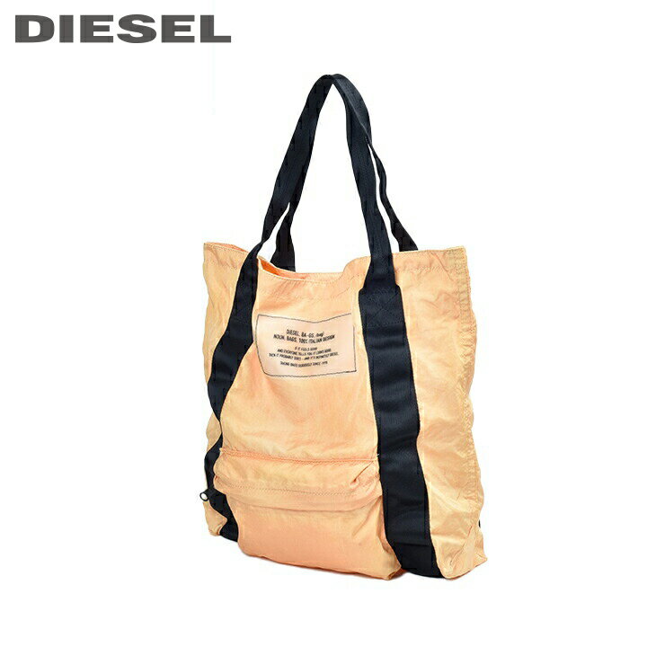 ★DIESEL ディーゼル レディース メンズ 男女兼用★薄手 軽量 パッカブル ムラ染め ナイロン素材 マチ付き トートバッグ 鞄【SHOPAK】【サイズUNI】【イエロー系】die-l-a-c6-123 《メーカー希望小売価格10,780円》