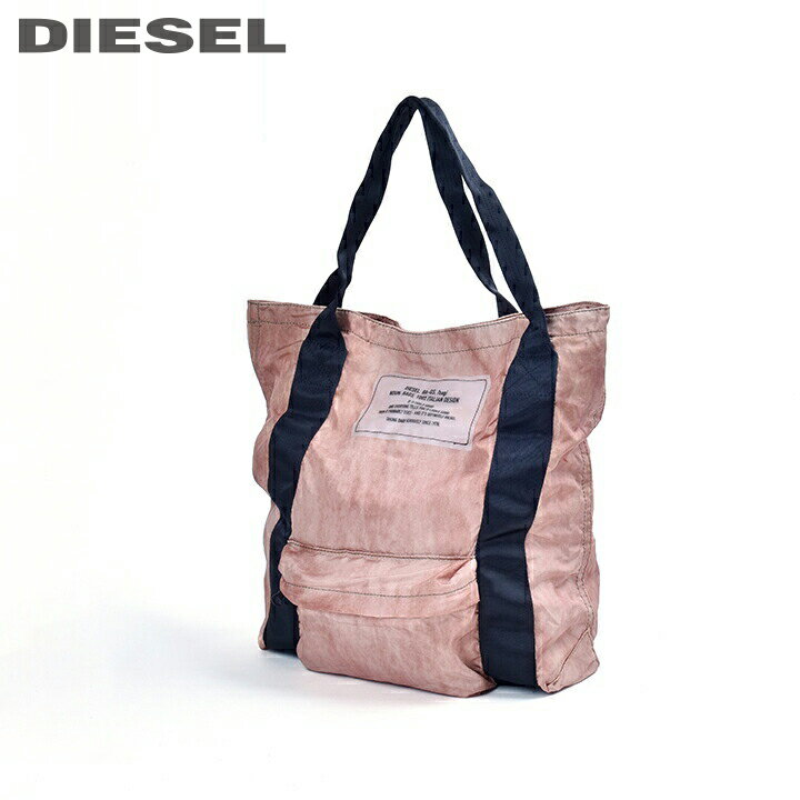 ★DIESEL ディーゼル レディース メンズ 男女兼用★薄手 軽量 パッカブル ムラ染め ナイロン素材 マチ付き トートバッグ 鞄【SHOPAK】【サイズUNI】【ブラウン系】die-l-a-c6-124 《メーカー希望小売価格10,780円》