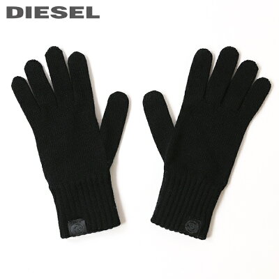 ■DIESEL ディーゼル メンズ レディース 男女兼用■シンプル ウールニットグローブ 手袋【K-TAB-B】【サイズ1〜3】【ブラック】die-m-a-c8-004 《メーカー希望小売価格10,780円》
