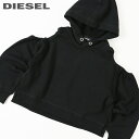 ●DIESEL KID ディーゼルキッズ ジュニア ガール●オープンショルダー 子ども服 女の子 スウェットパーカー【SNORIE】【SIZE8〜12】【ブラック】dik-l-t-c8-253 《メーカー希望小売価格29,480円》