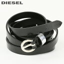 ★DIESEL ディーゼル レディース★エナメル加工 レザー調 二重巻き ナローベルトdie-l-a-c8-413 《_メーカー希望小売価格10,780円》