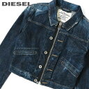 ★DIESEL ディーゼル レディース★ヴィンテージ加工 ジップディティール デニムジャケット【DE-BLONDY】【サイズXS～XL】【ミディアムインディゴ】die-l-o-c8-005 《メーカー希望小売価格35,200円》