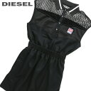 ★DIESEL ディーゼル レディース★メッシュ切替 薄手 ノースリーブワンピース【D-REIA】【サイズXS～M】【ブラック】die-l-t-c8-111 《メーカー希望小売価格31,900円》