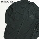 ■DIESEL ディーゼル メンズ■ロゴプリント シルク混 薄手 長袖 ニットカーディガン【K-BAKER】【サイズXS・L】【グレー系】die-m-t-d8-106 《メーカー希望小売価格38,500円》