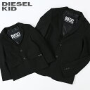 ◆DIESEL KID ディーゼルキッズ ジュニア ボーイ◆2ボタン シングルブレスト センターベント 子ども服 男の子 テーラードジャケット【JHOOK】【SIZE6〜14】【ブラック】dik-m-o-d8-211 《メーカー希望小売価格40,700円》