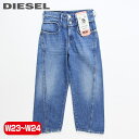 ★DIESEL ディーゼル レディース★ヴィンテージダメージ加工 ダブルウエストボタン クロップド ワイド ジーンズ デニム パンツ【DE-REGGYNAL-SP】【W23・24】【ミディアムインディゴ】die-l-p-e4-101 《メーカー希望小売価格33,000円》