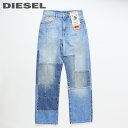 ★DIESEL ディーゼル レディース★ヴィンテージダメージ加工 ブロック切替 ストレート ジーンズ デニム パンツ【D-REGGY-GO】【W23・24】【L32】【ミディアムインディゴ】die-l-p-e4-311 《メーカー希望小売価格35,200円》