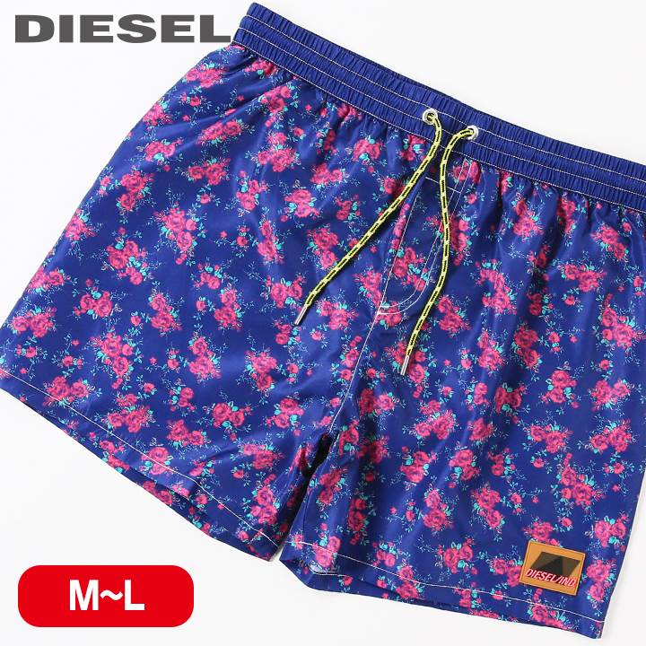 ■DIESEL ディーゼル メンズ■花柄 バラ柄 メンズ水着 男性水着 ショートトランクス サーフパンツ 海パン ビーチウェア スイムウェア【BMBX-WAVE 2.017】【サイズM・L】【ネイビー】die-m-c-e4-922 die-m-c-e4-921《_メーカー希望小売価格14,080円》