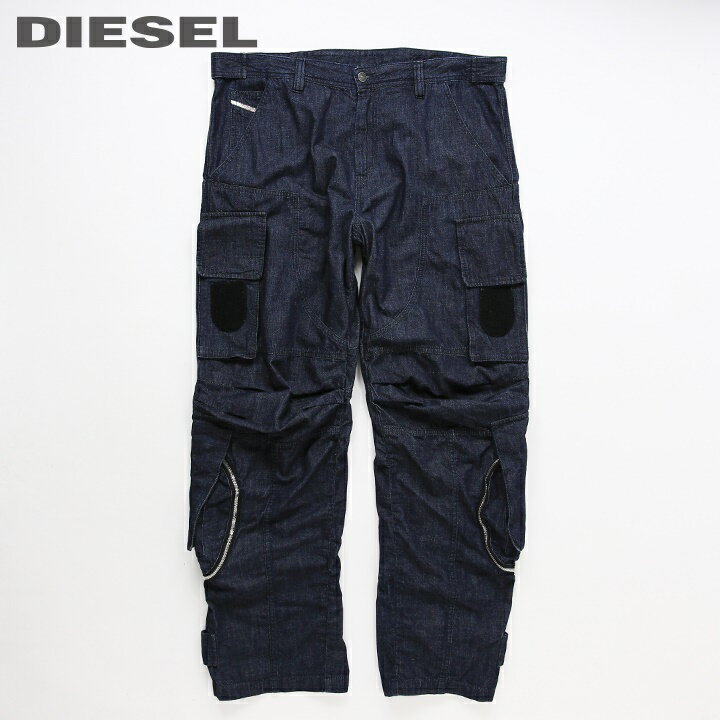 ディーゼル ■DIESEL ディーゼル メンズ■多ポケット 薄手 カーゴ ジーンズ デニム パンツ【D-KARGO】【W36】【ダークインディゴ】die-m-p-e4-112 《メーカー希望小売価格69,300円》