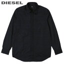 ■DIESEL ディーゼル メンズ■パッチワークデザイン フロントフライ 比翼 長袖コットンシャツ【S-WEIR】【サイズXS】【ブラック】die-m-t-e4-246 《メーカー希望小売価格30,800円》(4)
