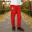 ■DIESEL ディーゼル メンズ■サスティナブル リサイクルポリエステル 2way デタッチャブルパンツ【P-TOLLER-ZIP】【サイズXS〜L】【レッド...