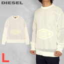 ■DIESEL ディーゼル メンズ■長袖メッシュニットレイヤード クルーネック 半袖Tシャツ カットソー【K-ROSEVILLE】【サイズL】【オフホワイト×ベージュ】die-m-t-f4-243 《メーカー希望小売価格41,800円》(4)