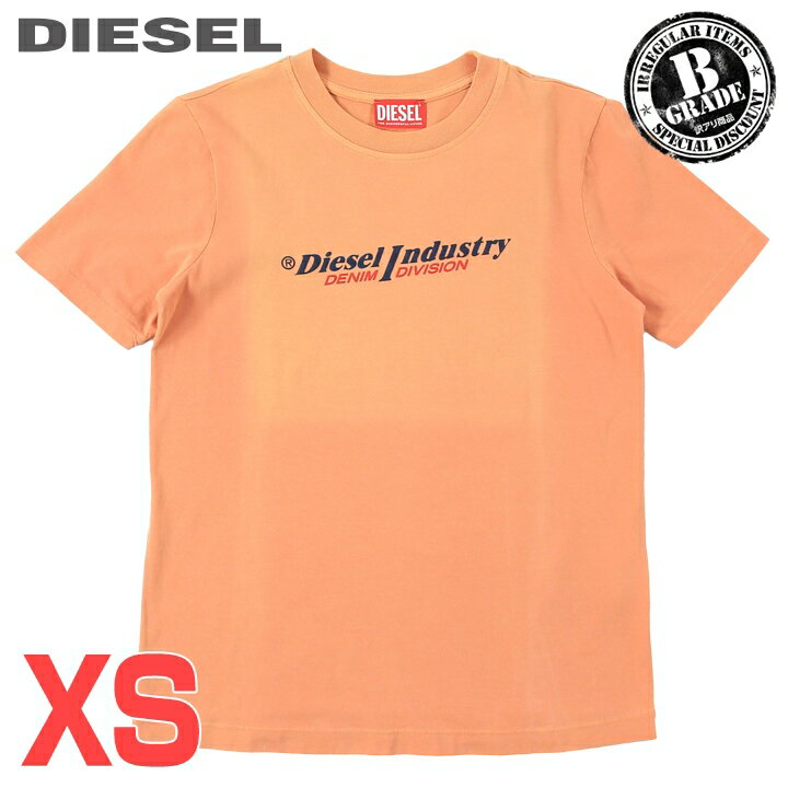 ★DIESEL ディーゼル レディース★B品 訳アリ ロゴプリント 半袖Tシャツ カットソー【T-REG-IND】【サイズXS】【オレンジ】die-l-t-f4-6a9 《メーカー希望小売価格17,600円》