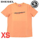 ★DIESEL ディーゼル レディース★B品 訳アリ ロゴプリント 半袖Tシャツ カットソー【T-REG-IND】【サイズXS】【オレンジ】die-l-t-f4-6a9 《メーカー希望小売価格17,600円》