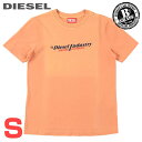 ★DIESEL ディーゼル レディース★B品 訳アリ ロゴプリント 半袖Tシャツ カットソー【T-REG-IND】【サイズS】【オレンジ】die-l-t-f4-6aa 《メーカー希望小売価格17,600円》
