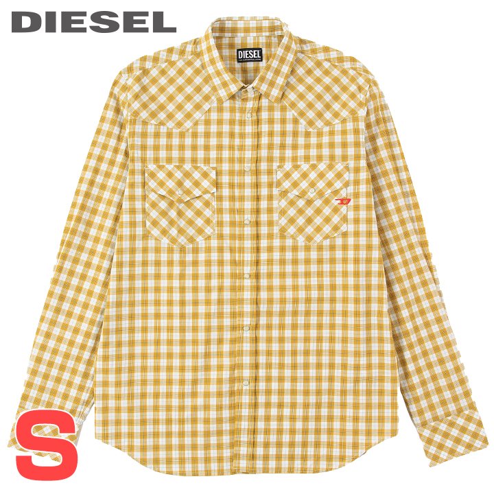 【新品】VANSON イエロー ブラック チェック メンズシャツ Lサイズ 楽天市場】ディーゼル イエロー チェック シャツ(メンズ