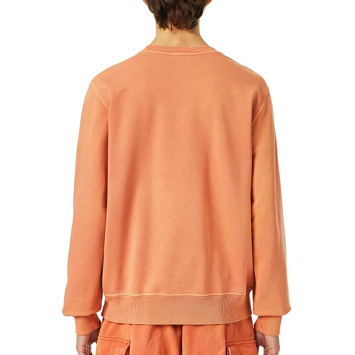 ■DIESEL ディーゼル メンズ■ヴィンテージウォッシュ ロゴプリント プルオーバースウェットシャツ トレーナー【S-GINN-INDFELPA】【サイズS】【1サイズ程大きめのサイズ感】【オレンジ系】die-m-t-f4-3k6 《メーカー希望小売価格27,500円》