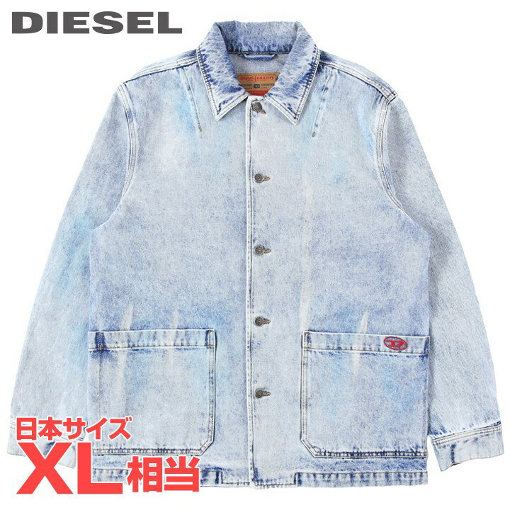 ■DIESEL ディーゼル メンズ■ヴィンテージウォッシュ加工 長袖 コットン デニムジャケット【D-ROLK】【サイズL】【1サイズ程大きめのサイズ感】【インディゴブルー系】die-m-o-f4-711 《メーカー希望小売価格63,800円》