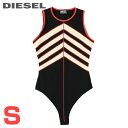 ★DIESEL ディーゼル レディース★切替 ボディスーツ ストレッチ ノースリーブボディブリファー【T-MAXATY】【サイズS】【ブラック】die-l-t-f4-67r 《メーカー希望小売価格23,100円》