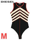 ★DIESEL ディーゼル レディース★切替 ボディスーツ ストレッチ ノースリーブボディブリファー【T-MAXATY】【サイズM】【ブラック】die-l-t-f4-67t 《メーカー希望小売価格23,100円》