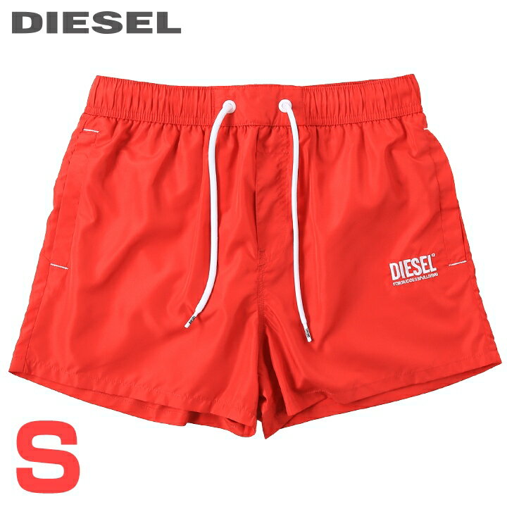 ■DIESEL ディーゼル メンズ■ロゴ刺繍 メンズ水着 男性水着 ショートトランクス サーフパンツ 海パン ビーチウェア スイムウェア【BMBX-SANDYNEW】【サイズS】【レッド】die-m-c-f4-c0a 《_メーカー希望小売価格11,880円》