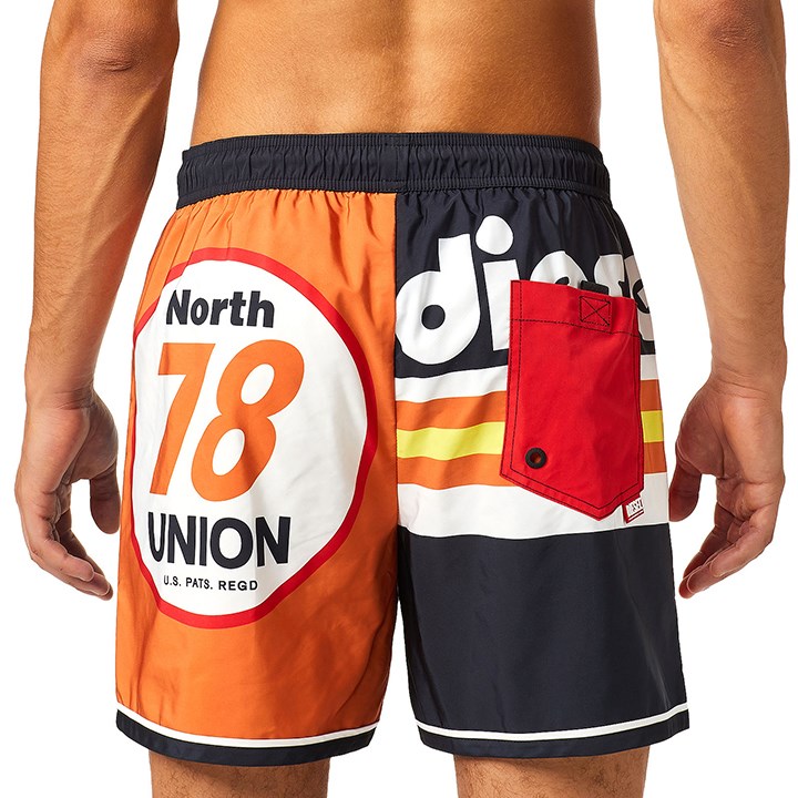 ■DIESEL ディーゼル メンズ■プリント切替 メンズ水着 男性水着 ショートトランクス サーフパンツ 海パン ビーチウェア スイムウェア【BMBX-WAVE-B】【サイズM】【レッド×ブルー】die-m-c-f4-c31 《_メーカー希望小売価格17,600円》