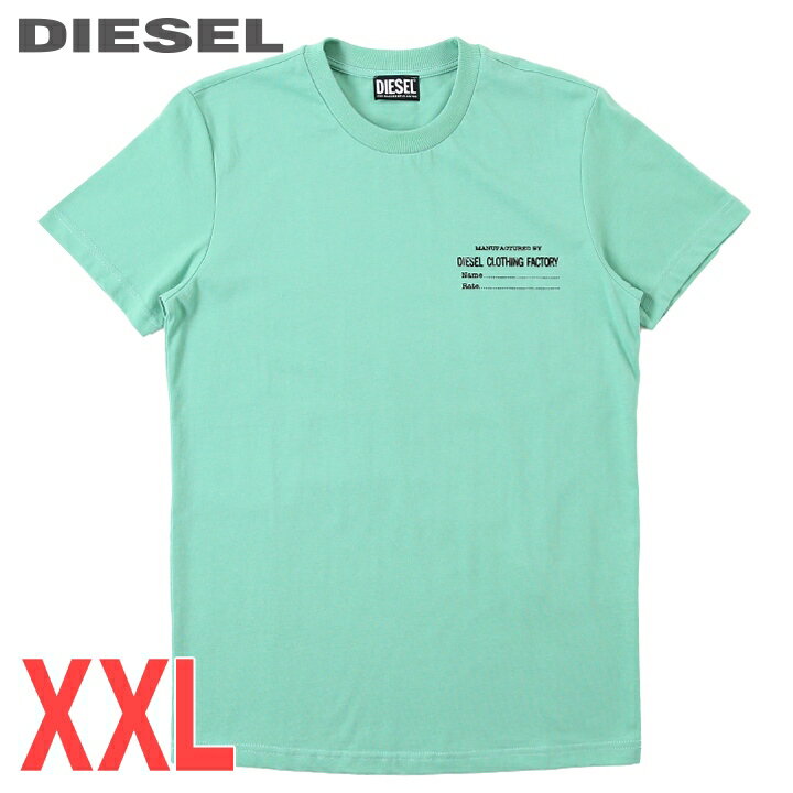 ■DIESEL ディーゼル メンズ■セミラバープリント クルーネック スリムフィット 半袖Tシャツ カットソー【T-DIEGOR-C5】【サイズXXL】【グリーン】die-m-t-f4-47w 《メーカー希望小売価格11,000円》