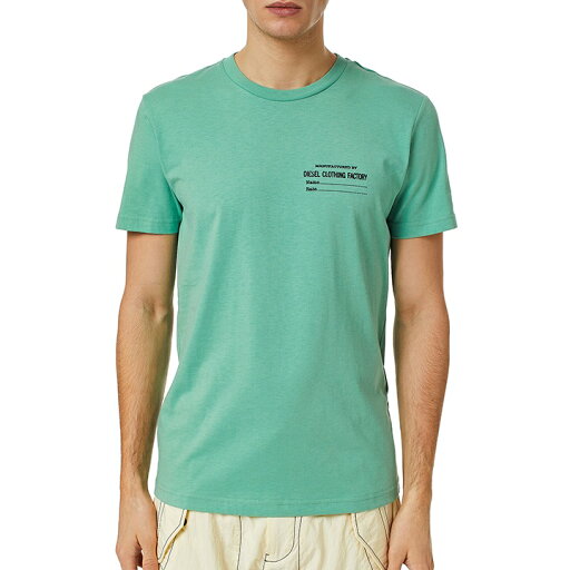 ■DIESEL ディーゼル メンズ■セミラバープリント クルーネック スリムフィット 半袖Tシャツ カットソー【T-DIEGOR-C5】【サイズXXL】【グリーン】die-m-t-f4-47w 《メーカー希望小売価格11,000円》