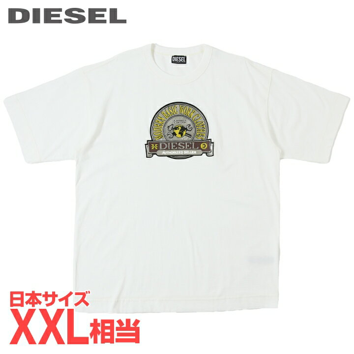 ■DIESEL ディーゼル メンズ■リフレクティブプラスチックパッチ ウォッシュ加工 半袖Tシャツ 