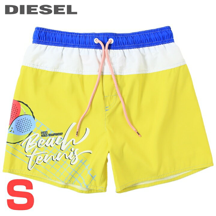 ■DIESEL ディーゼル メンズ■刺繍ロゴパッチ メンズ水着 男性水着 ショートトランクス サーフパンツ 海パン ビーチウェア スイムウェア【BMBX-WAVE-YK】【サイズS】【イエロー】die-m-c-f4-c33 《_メーカー希望小売価格17,600円》