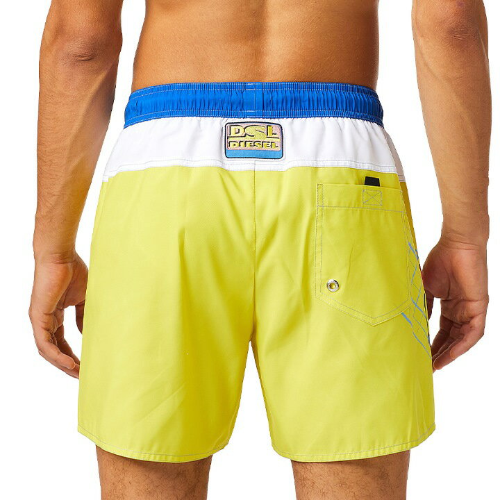 ■DIESEL ディーゼル メンズ■刺繍ロゴパッチ メンズ水着 男性水着 ショートトランクス サーフパンツ 海パン ビーチウェア スイムウェア【BMBX-WAVE-YK】【サイズM】【イエロー】die-m-c-f4-c34 《_メーカー希望小売価格17,600円》