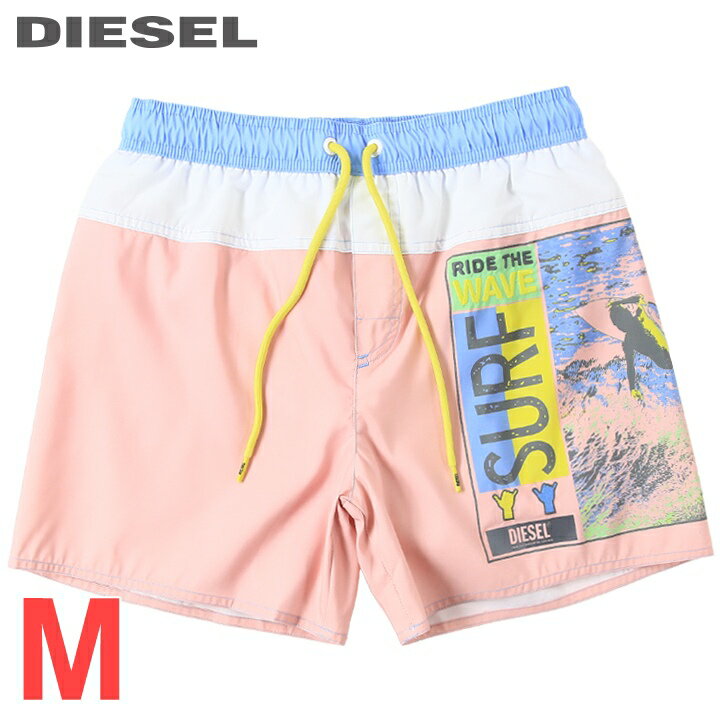 ■DIESEL ディーゼル メンズ■刺繍ロゴパッチ メンズ水着 男性水着 ショートトランクス サーフパンツ 海パン ビーチウェア スイムウェア【BMBX-WAVE-YK】【サイズM】【ピンク系】die-m-c-f4-c37 《_メーカー希望小売価格17,600円》
