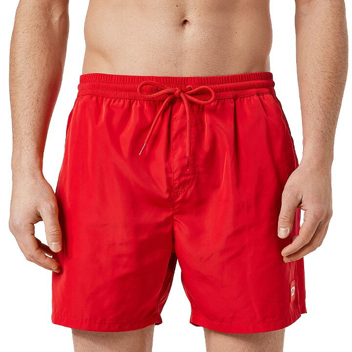 ■DIESEL ディーゼル メンズ■ラバーロゴパッチ メンズ水着 男性水着 ショートトランクス サーフパンツ 海パン ビーチウェア スイムウェア【BMBX-CAYBAY-X】【サイズS】【レッド】die-m-c-f4-c54 《_メーカー希望小売価格14,080円》