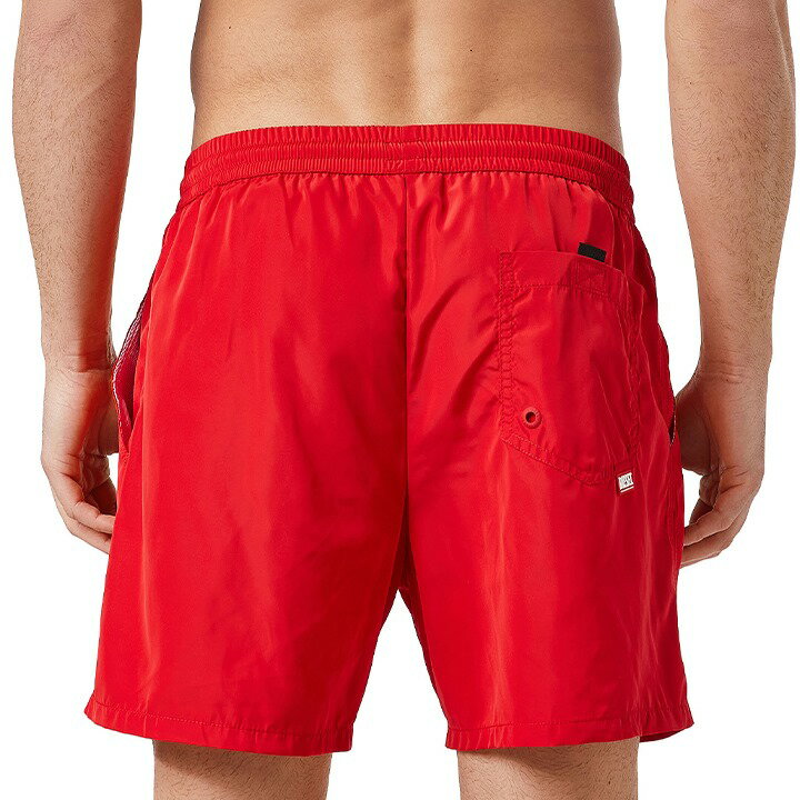 ■DIESEL ディーゼル メンズ■ラバーロゴパッチ メンズ水着 男性水着 ショートトランクス サーフパンツ 海パン ビーチウェア スイムウェア【BMBX-CAYBAY-X】【サイズS】【レッド】die-m-c-f4-c54 《_メーカー希望小売価格14,080円》