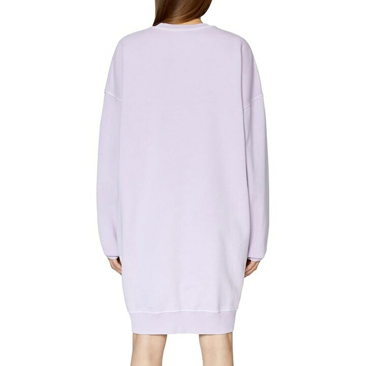 ★DIESEL ディーゼル レディース★ロゴプリント オーバーサイズ 長袖 膝丈 スウェットワンピース【D-ROBBIE-IND】【サイズXS】【2サイズ程大きめのサイズ感】【ラベンダーパープル】die-l-t-f8-3d1 《メーカー希望小売価格35,200円》