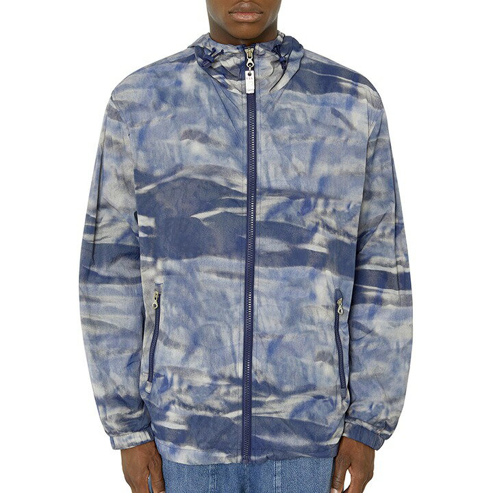 ■DIESEL ディーゼル メンズ■カモフラージュ柄 薄手 メッシュ裏地 軽量 ナイロンジャケット【J-WARRETT-CMF】【サイズXXL】【1サイズ程大きめのサイズ感】【ブルーグレー系】die-m-o-f8-09t 《メーカー希望小売価格46,200円》