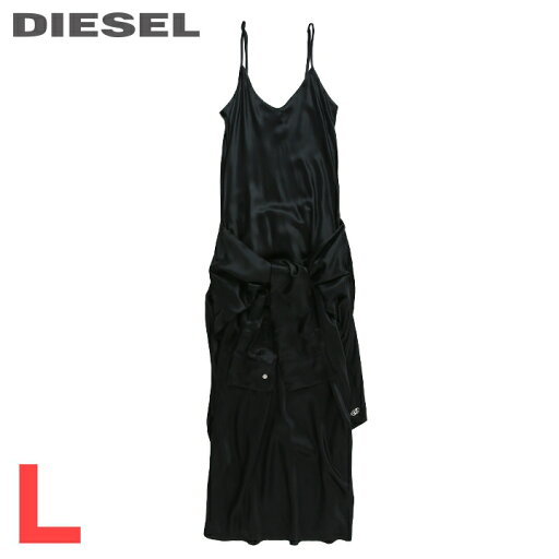 ★DIESEL ディーゼル レディース★フェイクシャツディテール シルク混 サテン ノースリーブ キャミソールワンピースドレス【D-GAIAL】【サイズL】【ブラック】die-l-t-f8-3fa 《メーカー希望小売価格57,200円》 ★DIESEL ディーゼル レディース★フェイクシャツディテール シルク混 サテン ノースリーブ キャミソールワンピースドレス【D-GAIAL】【サイズL】【ブラック】die-l-t-f8-3fa 《メーカー希望小売価格57,200円》