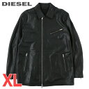 ■DIESEL ディーゼル メンズ■羊革 本革 アシンメトリー ラムレザージャケット【L-ADER】【サイズXL】【ブラック】die-m-o-f8-04e 《メーカー希望小売価格192,500円》