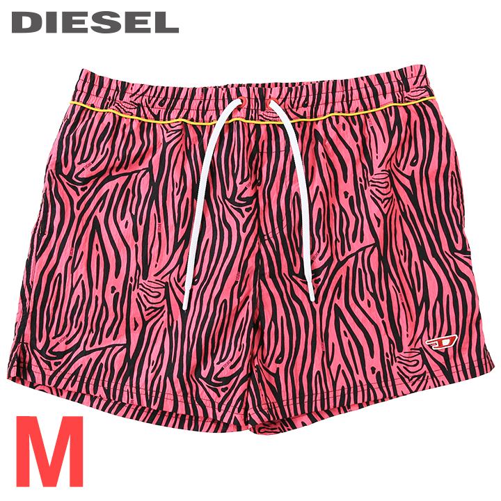 Swimwear - ■DIESEL ディーゼル メンズ■ゼブラ柄 アニマル柄 メンズ水着 ショートトランクス サーフパンツ 海パン ビーチウェア スイムウェア【BMBX-NICO】【サイズM】【ピンク×ブラック】die-m-c-g4-c45 《_メーカー希望小売価格17,600円》