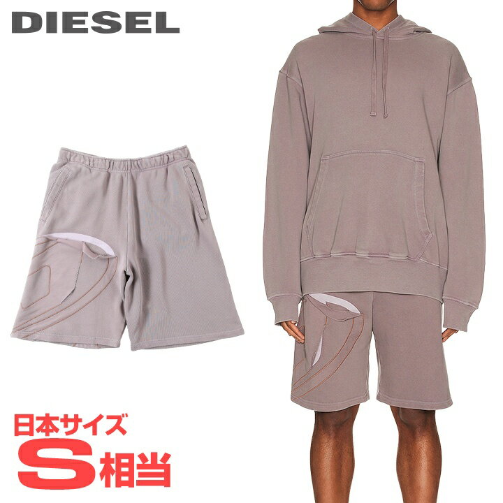 ■DIESEL ディーゼル メンズ■ウエストゴム オーバルDロゴ ピールオフ加工 ショートパンツ ハーフパンツ【P-CROW-PEELOVAL】【サイズXS】(S相当)【パープル系】die-m-p-g4-0ee 《メーカー希望小売価格46,200円》
