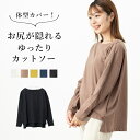 カットソー レディース tシャツ 長袖 綿100 ゆったり おしゃれ コットン ドロップショルダー トップス 体型カバー 天竺 ボートネック 重ね着 カジュアル シンプル きれいめ プレゼント 母の日 ギフト メール便送料無料