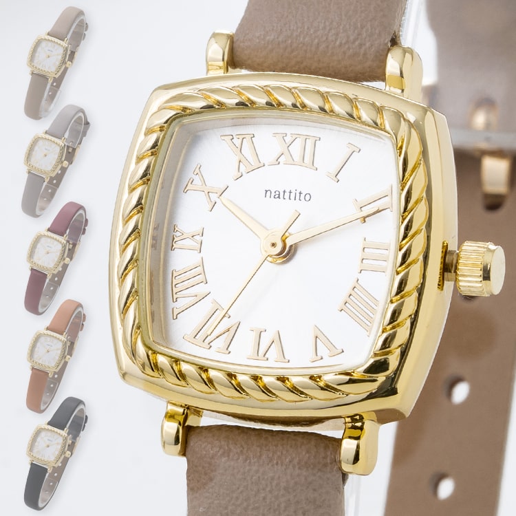 腕時計 レディース スクエア ロープ レトロ ウォッチ ブランド 20代 30代 40代 見やすい 日本製ムーブメント プレゼント 母の日 ギフト 1年間のメーカー保証付き メール便送料無料