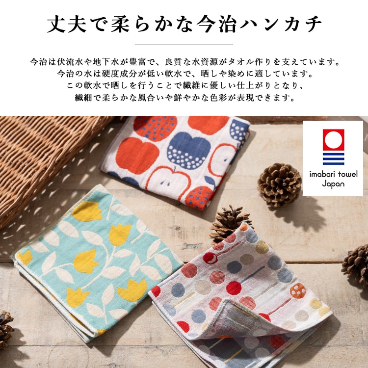 ハンカチ レディース ギフト 名入れ 今治タオル 3重ガーゼ 25cm プレゼント かわい...