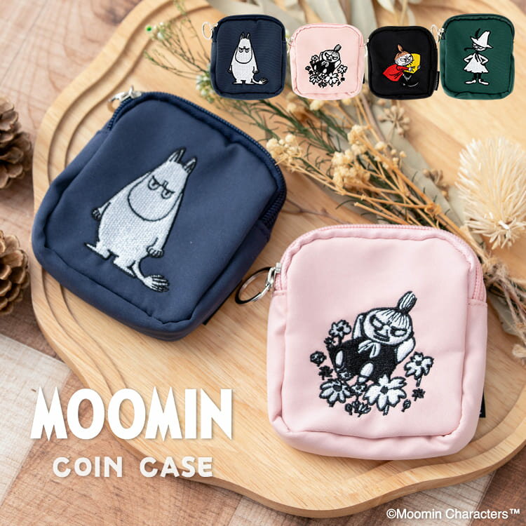 乐天商城 - 小銭入れ ムーミン コインケース レディース 小物入れ ミニポーチ リトルミイ スナフキン 刺繍 コンパクト キーリング付き イヤホンケース 薬入れ リップ ファスナー キャラクター かわいい 北欧 MOOMIN プレゼント ギフト