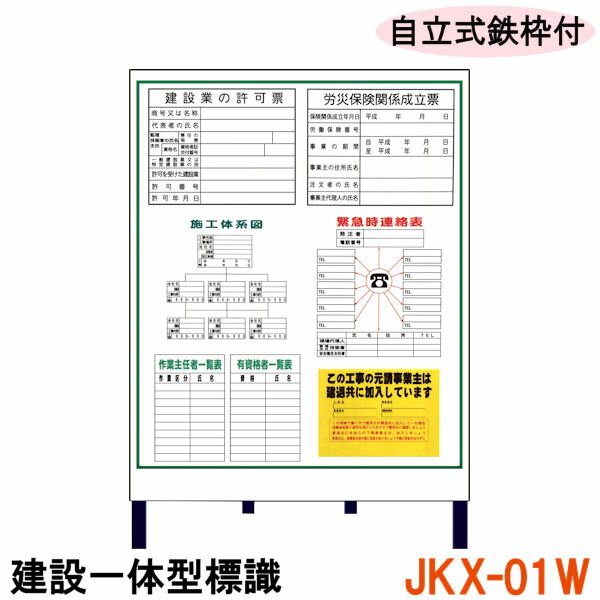 自立式鉄枠付き建設業の許可票 / 労災保険関係成立票