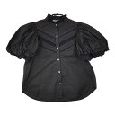 oblekt 高山都コラボ カットワーク レース パフスリーブ ブラウス シャツ ブラック レディース オブレクト【中古】5-0604S