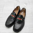 GUCCI シェリーライン ホースビットローファー サイズ6 1/2 ローファー ブラック メンズ グッチ【中古】4-0703G