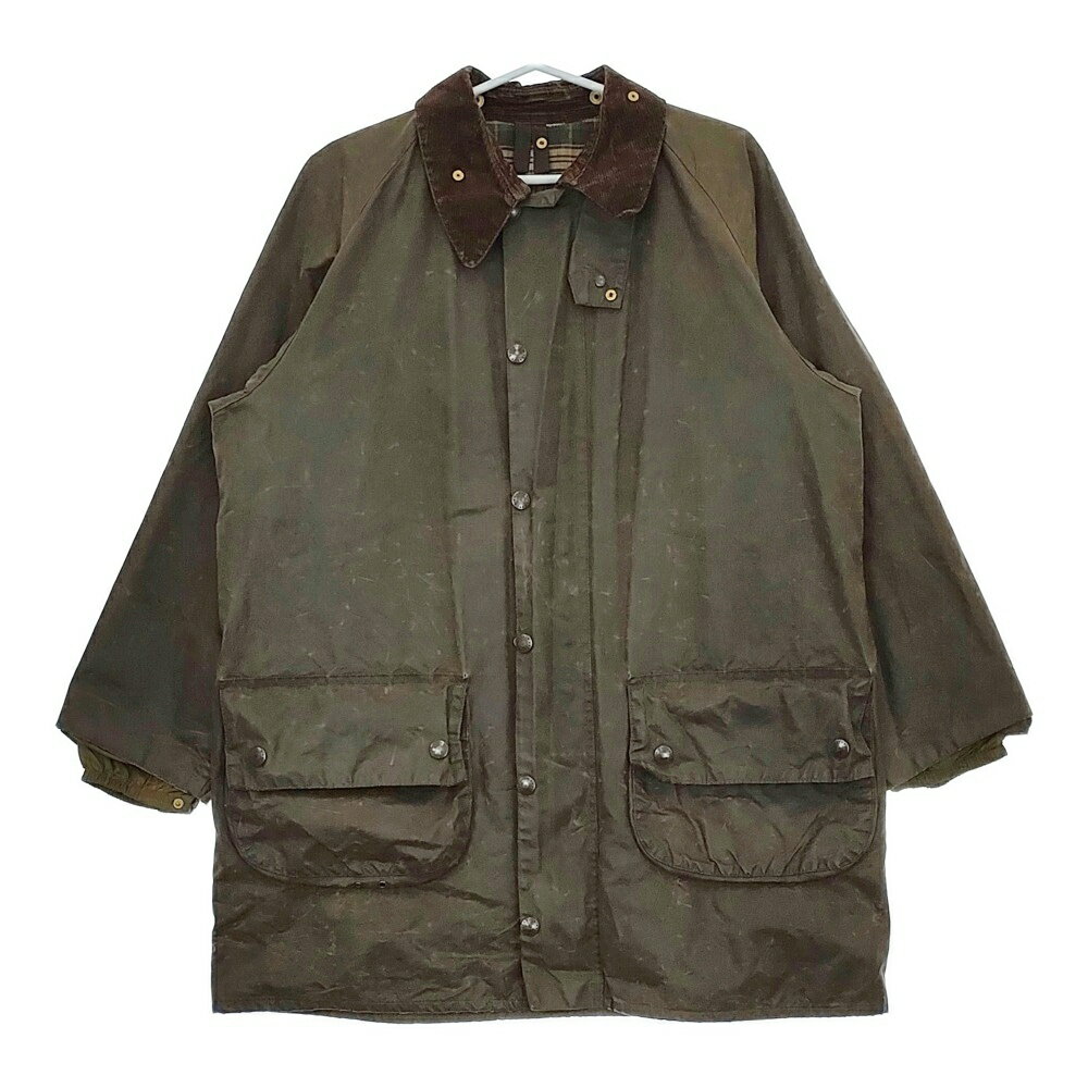 Barbour 80年代 2クラウン Gamefair YKKジップ 102cm/40in イギリス製 ヴィンテージ ジャケット カーキ メンズ バブアー【中古】5-0213T